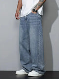 Men's Baggy Jeans - Relaxed Fit Straight Leg Streetwear